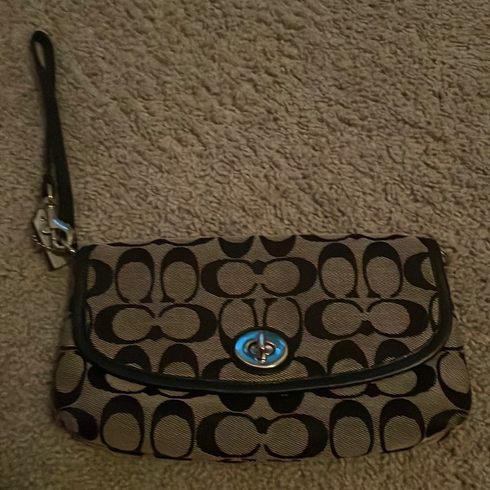 COPY - Large black Coach wristlet